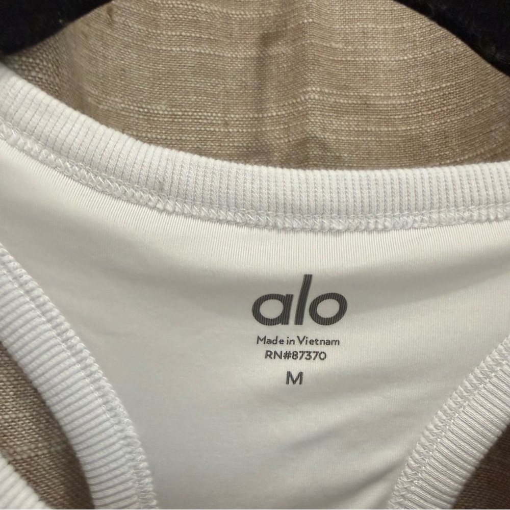 ALO Yoga Ribbed White Tank - Picture 2 of 2